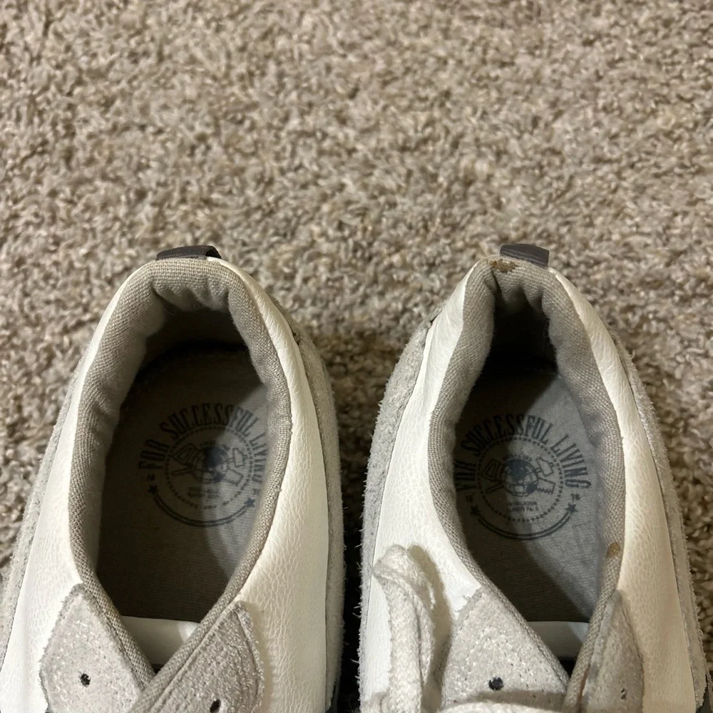 Diesel Men's Long Term Gunner Sneakers Leather White Blue Size 13 Lace Up Y2K